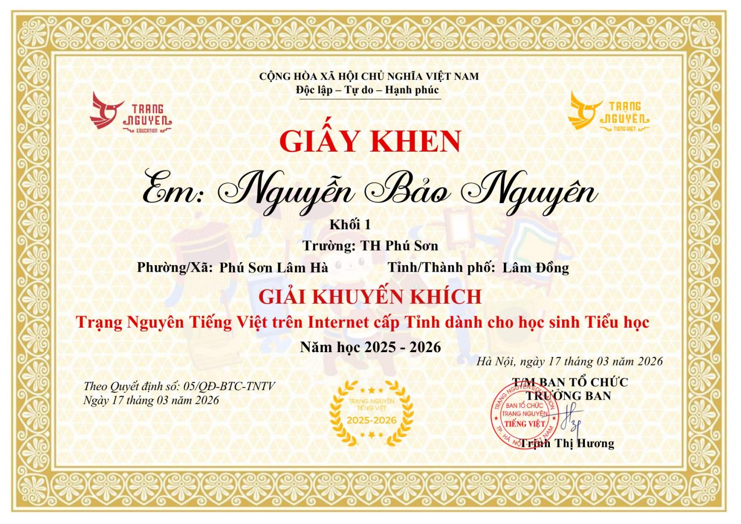 giay khen hoc sinh NGUYEN